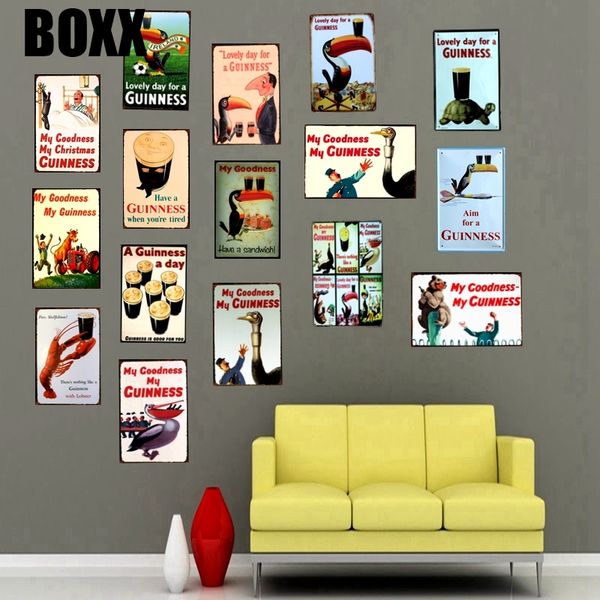 

lovely day for a guinness metal plate wine vintage tin sign retro pub cafe restaurant home art wall decor cuadros wall art figure