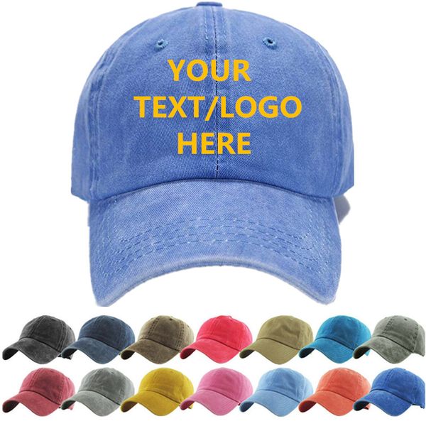 

Wa hed cotton ba eball cap hat per onality cu tom olid outdoor ca ual hip hop hat adju table napback hat for men women cap, Blue;gray