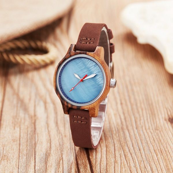 

gorben blue/red/green/white wood watch luxury wood design watch quartz wristwatch gifts for women fashion casual sale, Slivery;brown