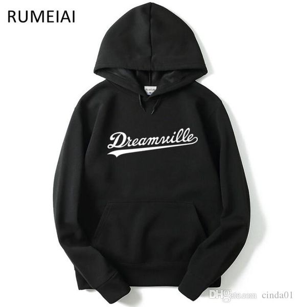 

new 2020 бренда men dreamville j. cole фуфайка осень весна с капюшоном толстовка hip hop повседневные пуловеры топов мужской одежды, Black