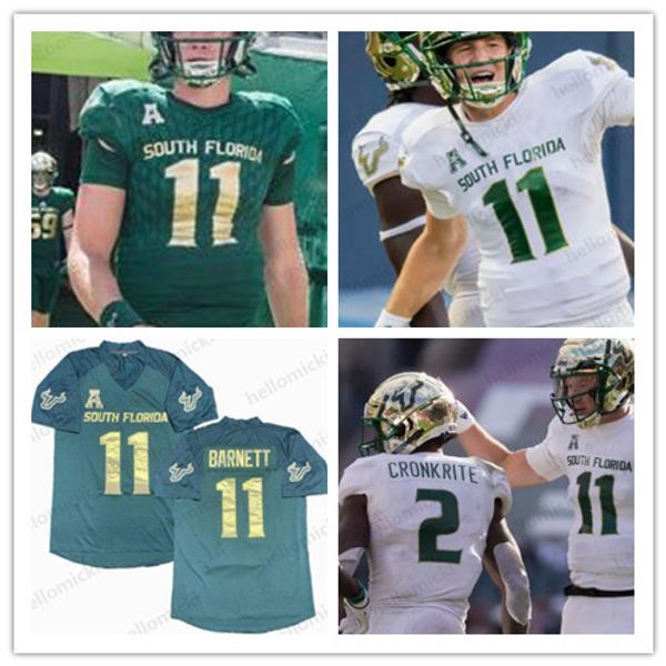 

CUSTOM NCAA Jerseys 11 Blake Barnett USF South Florida College Football jersey Size S-4XL All Stitched ANY NAME ANY NUMBER