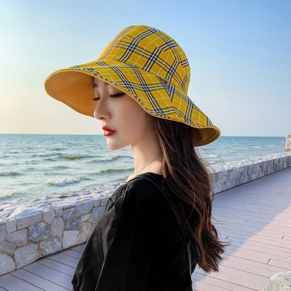 

summer big eaves fisherman women's casual all-match shade fisherman sun sun hat sunscreen hat, Blue;gray
