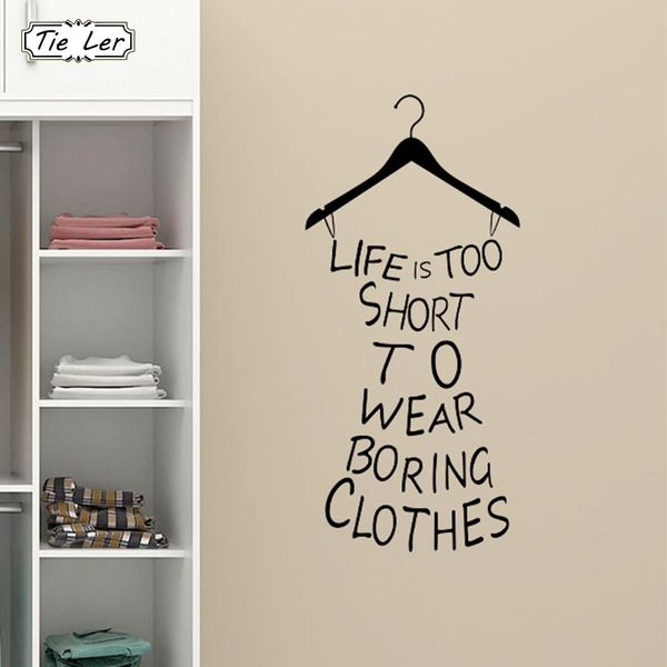 Pvc Life Is Too Short Fitting Room Wardrobe Home Decorations Mural