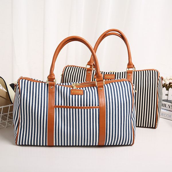 

dimension man, canvas bag stripes travel bag korean-style short travel portable duffel manufacturers direct selling whol