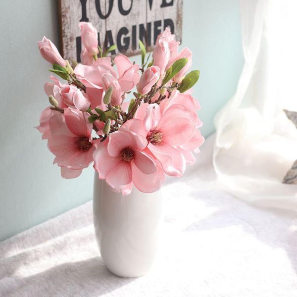 

artificial fake flowers leaf magnolia floral wedding bouquet party home decor wedding fake flowers festival supplies home decor