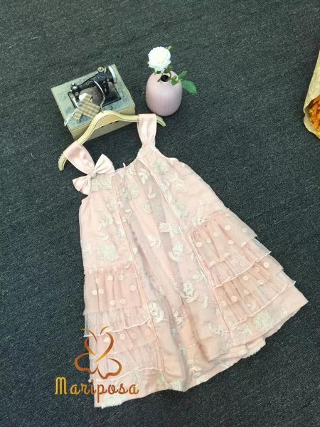 

6510 sleeveless lace embroidery princess baby girl dress 2020new summer party wedding kid dress for girl wholesale child clothes, Red;yellow