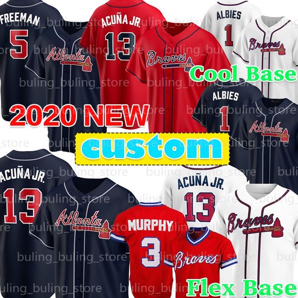 

13 ronald acuna jr. jerseys 3 dale murphy 5 freddie an 1 ozzie albies 10 chipper jones dansby swanson john smoltz, Blue;black