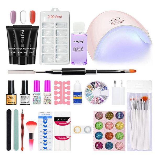 

manicure set gel polish base coat nail kit extension uv led lamp electric manicure handle nail art set