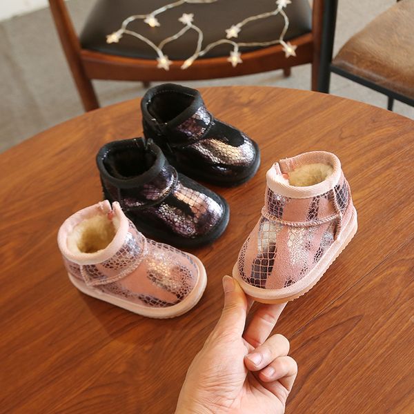 

winter baby snow boots warm baby cotton shoes 0-3 years old genuine leather toddler boots girl shoes