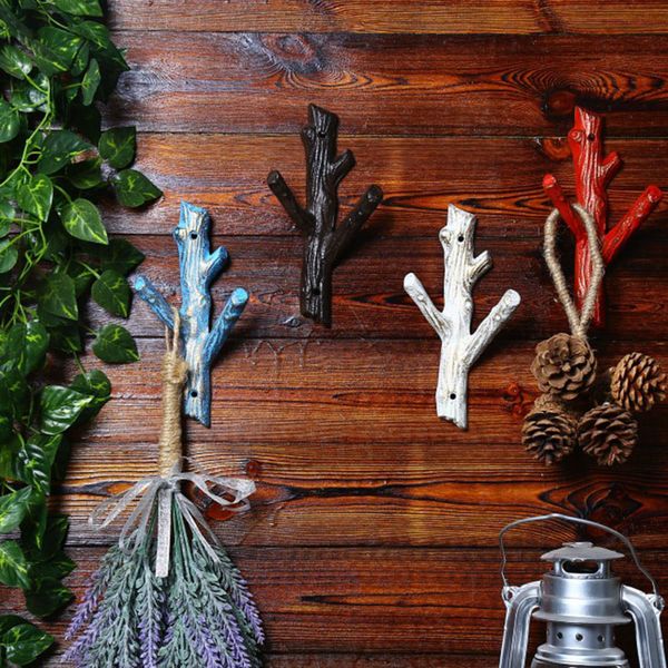 

hooks & rails retro purse key hanger hook home cast iron branch wall storage rack minimalist metal cafe bathroom decoration gifts