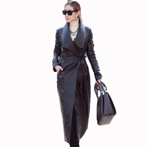 

new autumn winter jacket women clothes european real genuine leather jacket sheepskin coat vintage down coats plus size z990, Black