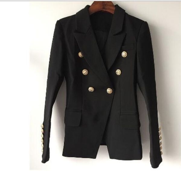 

5 colors autumn winter women's suit blazer lion head buttons star sliver blazer collar blazer suit thin jacket ladies business formal c, White;black