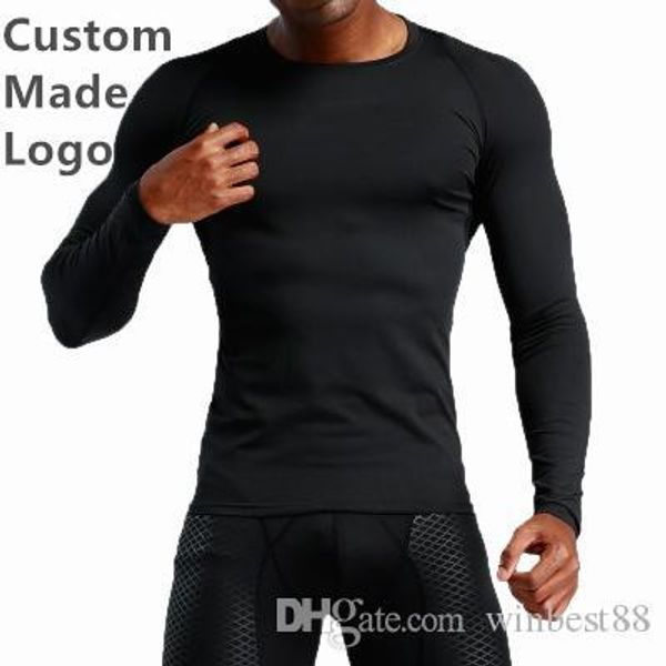 

mens canana yoga clothes custom made logo breathable mens designer long sleeve shirts solid color tights t shirts tee shirts homme, White;black