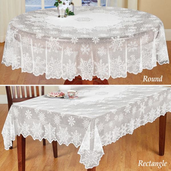 

christmas table cloth cover white vintage lace tablecloth home party xmas decor