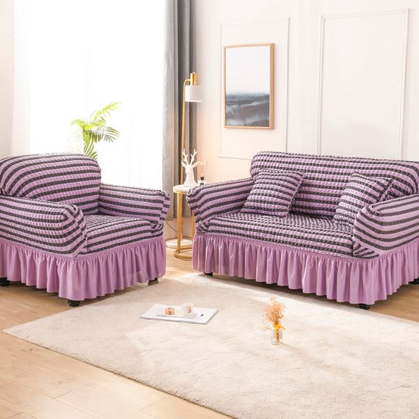 

3d плед диван обложка с юбкой сплошного цвета эластичного couch крышкой универсальной мебель чехлы 1/2/3/4 местного кресло