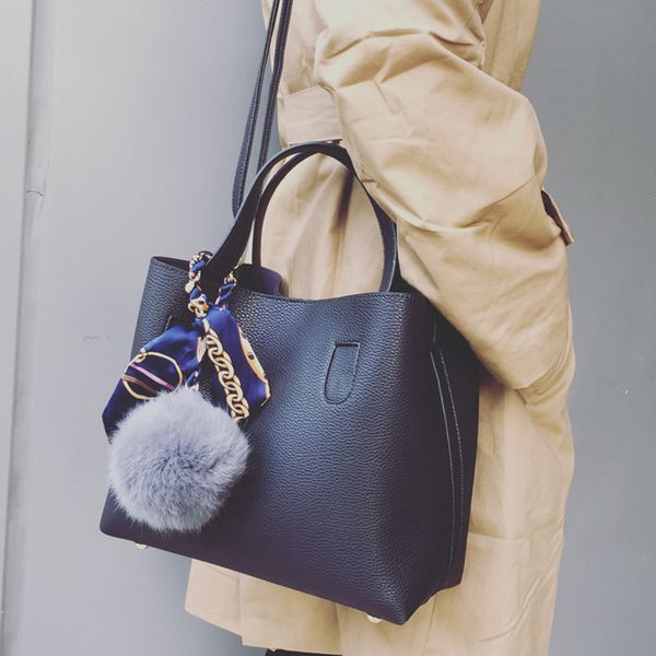 

сумка корейской версии 2019 новый женский дикий мех мяч теща мешок