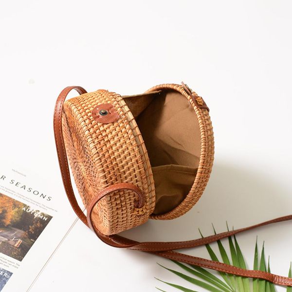 

banabanma women hand woven bag round bag rattan straw bags satchel wind bohemia beach circle
