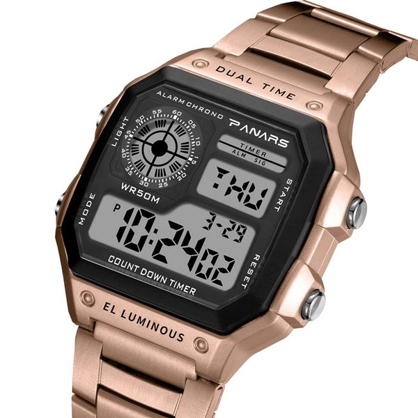 

relogio masculino watch men watch multi function alarm clock calendar waterproof sports fashion electronic reloj hombre q5, Slivery;brown