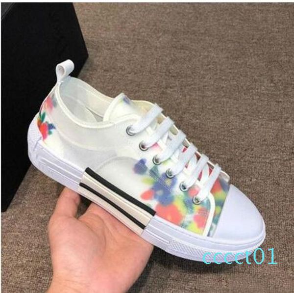

19ss flowers technical canvas b23 b24 high sneakers in oblique mens brand b23 designer shoes women fashion sneakers ctt1, Black