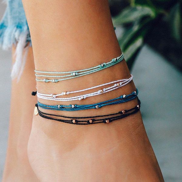 

boheme bohemian boho vsco girl seed beads anklets malibu anklet bracelet friendship bracelet anklets for women foot, Red;blue