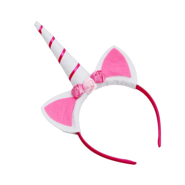 

girls flower cat ears cute unicorn headbands children headwear p props party hair hoop hairbands kids hair accessories, Slivery;white