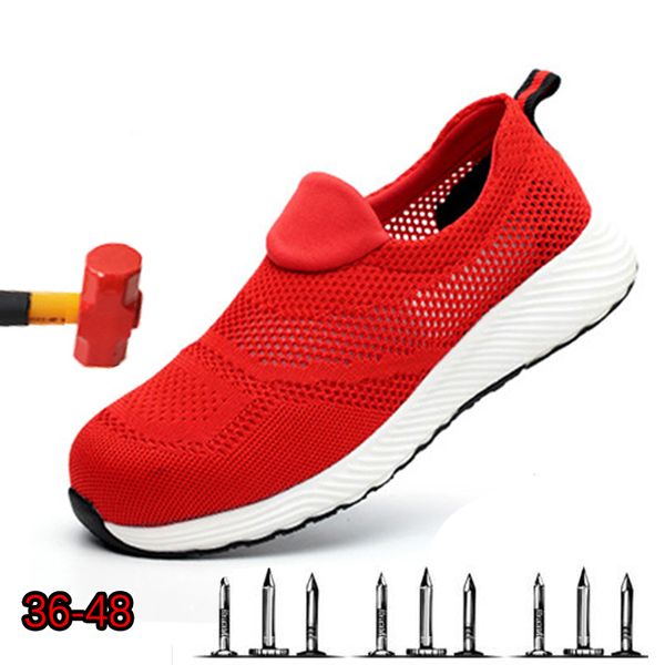 

safety shoes men's steel toe lightweight anti-smashing work sneakers breathable wear-resisting both men and women