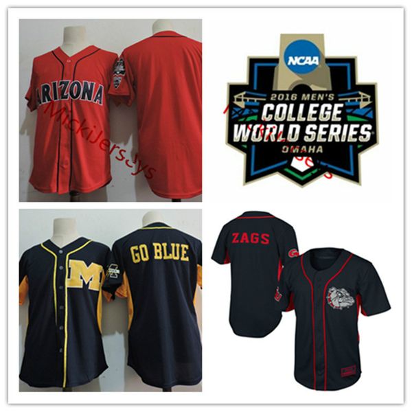 

men ncaa arizona wildcats baseball jersey stitched navy gonzaga bulldogs jersey michigan wolverines go blue jersey s-3xl, Black