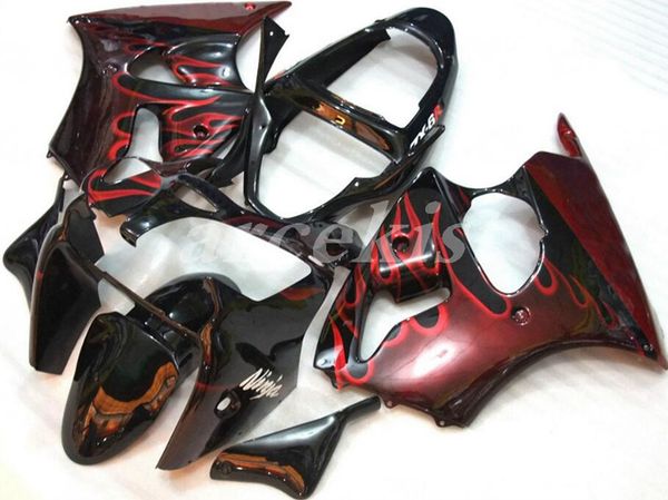 

новые abs для мотоциклов обтекатели комплекты подходят для кавасаки ninja zx6r zx6r 2001 2002 2000 00 01 02 кузова установлен красный огонь