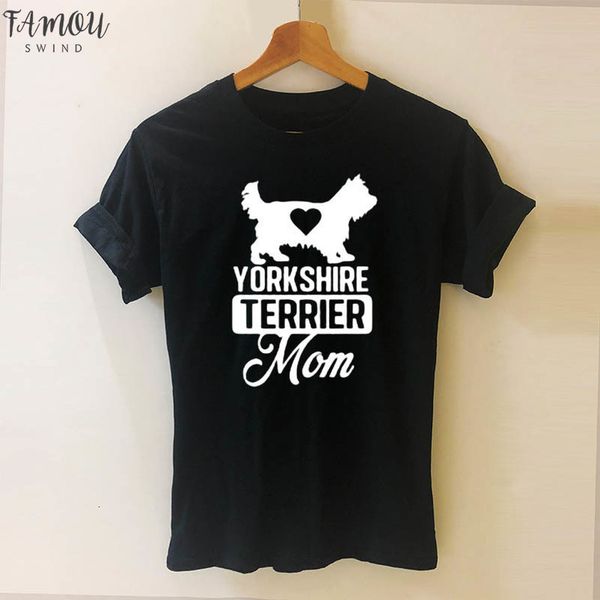 

summer fashion 100% cotton yorkshire terrier heartbeat t shirt women short sleeve o neck cotton female t shirt girls woman tshirt, White