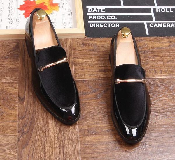 

2019 men streets trendsetter british pointed velvet shoes gentleman oxfords homecoming male wedding prom shoes zapatos hombre cs9, Black