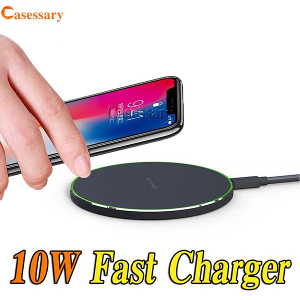 

10w fast wireless charger for iphone 8 x xr xs max samsung s9 s10 plus qi wireless charger with retail package dhl shipping