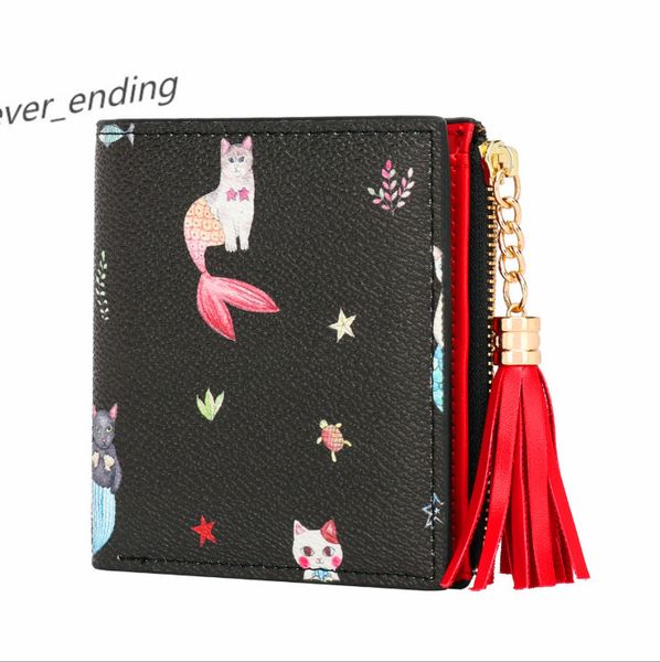 

selling children's women's wallet, 2020 new multifunctional cute small card holder short folding tassel coin purse