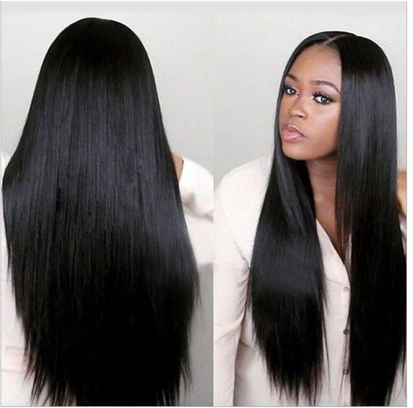 

wig black long straight hair black mid-point straight hair long hair wig set high temperature wire wig