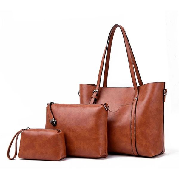 

2020 new luxury women handbag 3pcs leather women shoulder bags designer female messenger bags ladies casual tote sac a main