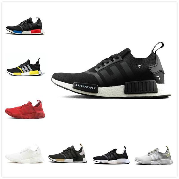 

2020 thunder nmd r1 mens shoes military green oreo atmos bred tri-color og classic men women mastermind japan sports trainer sneakers 36-45, Black
