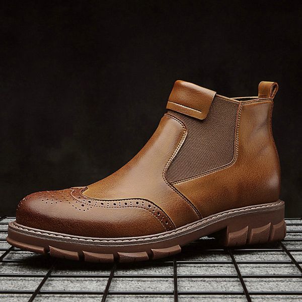 

boots genuine leather winter autumn men waterproof ankle outdoor work a55-40, Black