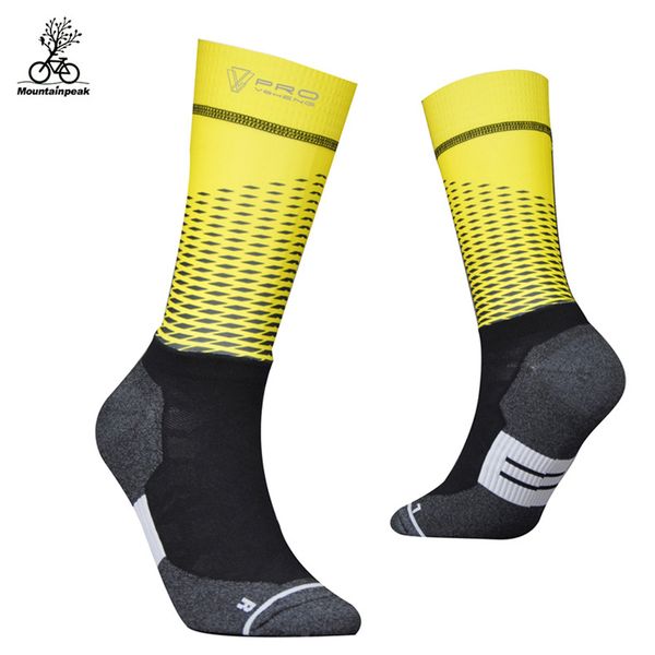 

outdoor sports socks non-slip breathable basketball football sock cycling mountain bike socks reflective stocking, Black