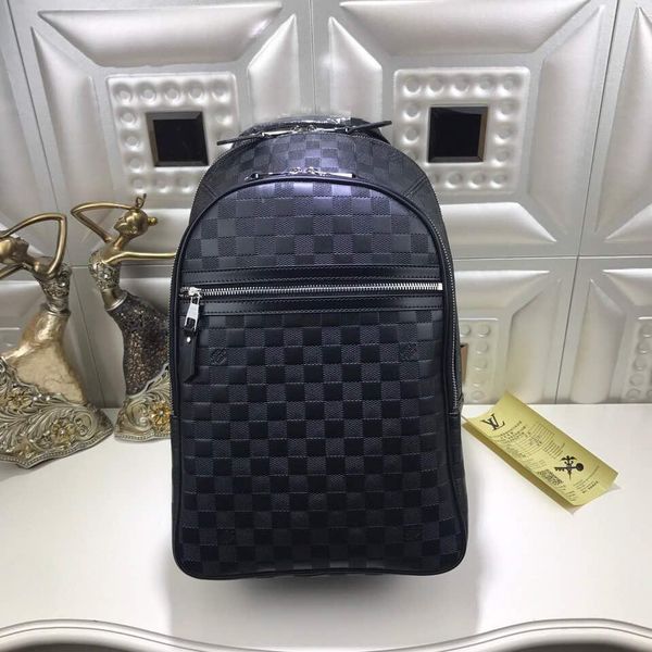 

2019 luxury quality famou brand de ign letter plaid backpack genuine leather n58024 travel bag
