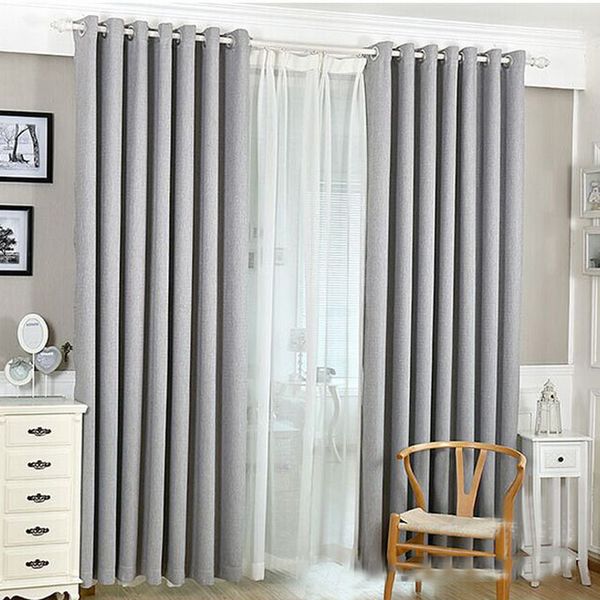 

solid room home light color cotton linen bedroom window blackout living curtain block 2018
