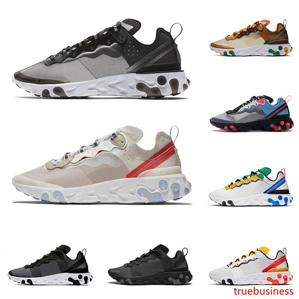 

2020 react element 87 55 running shoes for men women light bone triple black bred hyper pink mens trainers sports sneakers runner
