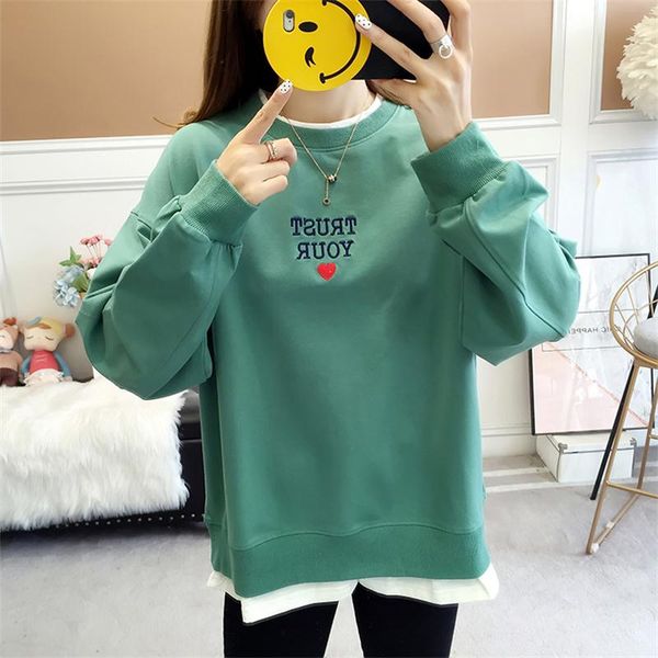 

осень толстовки sweatershirtи печати весело хлопка случайные толстовки свободного покроя женщины черный, Black