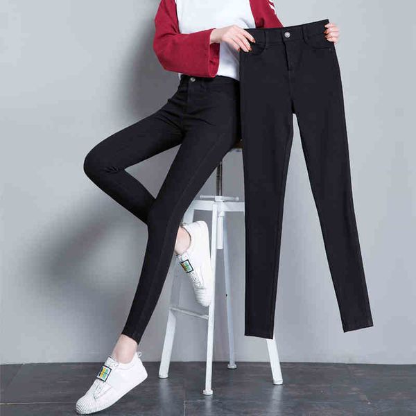 

new arrivals fashion high stretchy women pencil jeans skinny pants high wasit female slim lady pants plus size, Blue