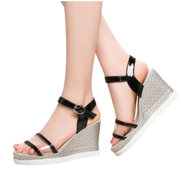 

jaycosin summer platform sandals 2020 fashion women sandal wedges shoes casual woman peep toe black platform sandals causal shoe