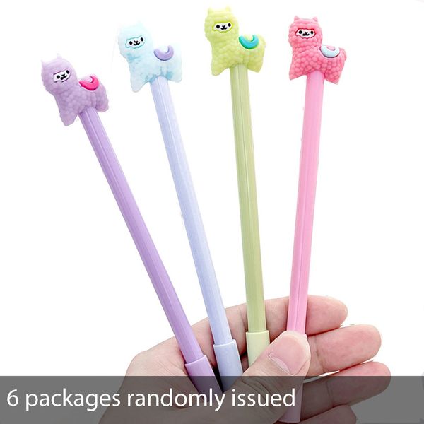 

6pcs / серия гелевые ручки цвета конфеты милый мультфильм прекрасные волосатые овец письменные ручки школа управление студент канцтовары