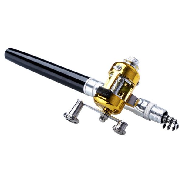 

new mini portable pocket pen fishing set rod aluminum alloy pole reel combos lightweight ice fishing kits of rods+reel