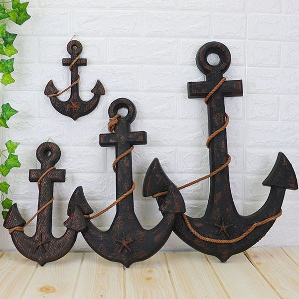 

creative ship anchor mediterranean style decoration wood boat ship nautical home decor anchor bar wall decoration garden fig