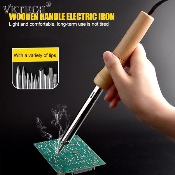 

мини паяльник паяльная станция 220 wood handle electric припой железо тепла карандаш сварочные инструменты ремонт 30w / 40w / 60w / 80w / 10