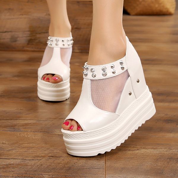 

all-match high heel sandal for women female sandals 2020 summer open toe clear heels wedge sale of women's shoes heeled, Black