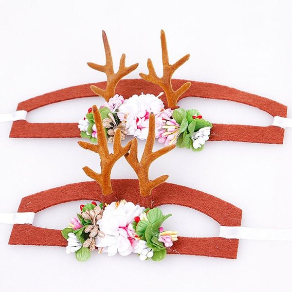 

christmas decorations antlers headband pet kids headdress flowers pets hair band hat xmas festival cat dog band new year kerst
