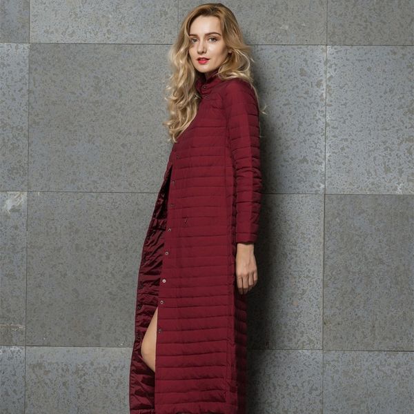 

вниз куртка женщин 2019 зима новый легкий пуховик 90% белая утка длинные пальто держать теплую женщину, Black